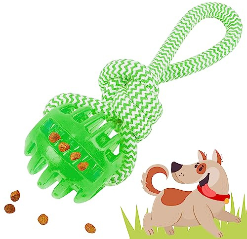 rootsnoot Wurfball mit Seil für Hunde | Zerrspilezug | Hundeseil | Hundeball | Apportierspielzug super stabil | besonder Zahn - schonend | SCHADSTOFF FREI (Wurfball mit Seil Grün)