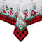 Yrendenge Weihnachten Tischdecke Abwaschbar Tischtuch aus Polyester, Lotuseffekt Wasserdicht Ölbeständig Fleckschutz Kariert Tischwäsche Pflegeleicht Tischdeko für Esszimmer Party 140x240cm Weiß Rot
