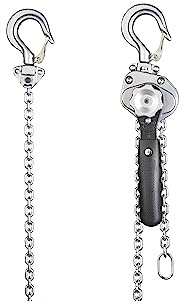 Mini Lever Chain Hoist 1/4 Ton 550lbs, 10ft G80 Alloy Steel Chain Fall with 155mm Short Handle, Lightweight Aluminum Manual Hoist for Tight Spaces, CE Certified
