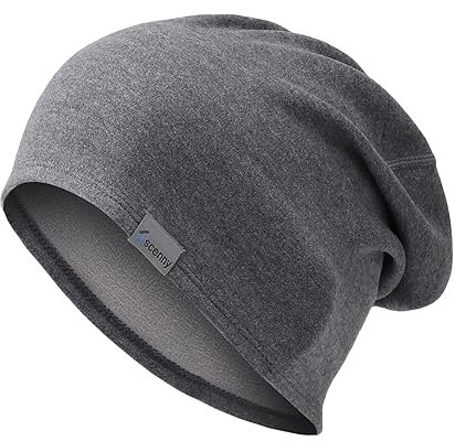 Oscenny Laufmütze herren Damen,Superleicht Weich Warm Nur 1mm Dicke Leichtes Fleece Leicht Slouch Beanie Mütze Damen Weiche Jersey Mütze Ideal für Frühling Herbst und Winter Herren Damen Einheitsgröße