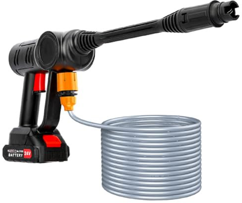 8 In 1 Cordless Pressure Washer, Portable Power Washer with Rotate Adjustable 0-45 Angle Nozzle,Car Washer 725 PSI,21 V High Pressure Washer with Water Tank and 2xBattery for Car Fence Cleaning.