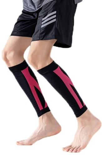 TQQEPOOL Calf Compression Sleeves Für Frauen & Männer,Unterstützung Bein Ärmel Beine Schmerzlinderung,Footless Socken Für Fitness,Laufen,Und Shin Splints Unterstützung (Color : Pink, Size : M)