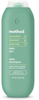 Method Daily Zen Shampoo - Daily Clean for All Hair Types, Softens and Nourishes Hair, Color Safe - Sulfate Free - 14 oz