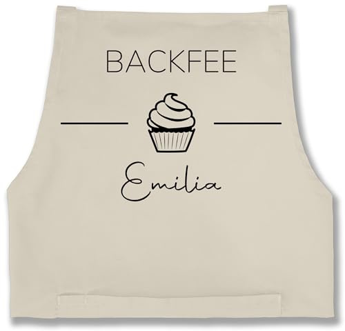 Geschenk mit Namen personalisiert by Shirtracer - Schürze - Backschürze Damen Frauen - Backfee mit Name