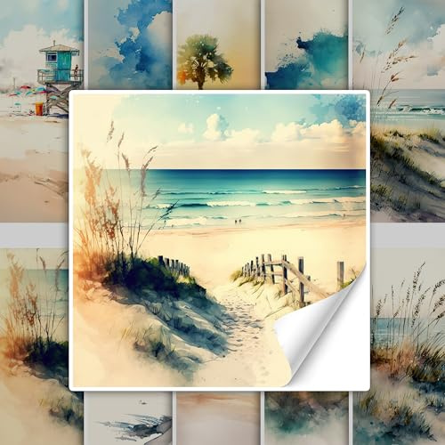 GRAZDesign Fliesenaufkleber Bad & Küche Maritim Strand Shabby chic Vintage Klebefliesen selbstklebend - 15x15cm / 20 Stück