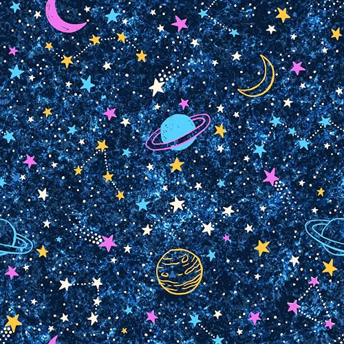 GLOW4U Sky Star Starry Night Peel and Stick Wallpaper for Kids Boys Girls Nursery Room Wall Decor Ceiling Contact Paper Galaxy Mural 17.7X117 Inches