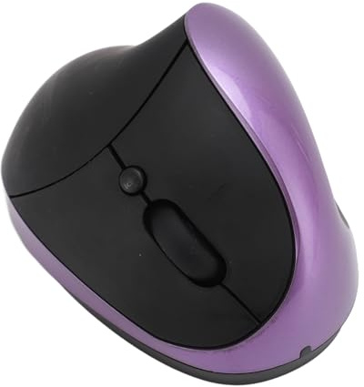 Jiawu Souris Optique Verticale, Souris Ergonomique pour Droitier, Facile à Saisir, 2.4G, sans Fil, Réduit la Tension Musculaire, pour Tablette et PC (Violet)