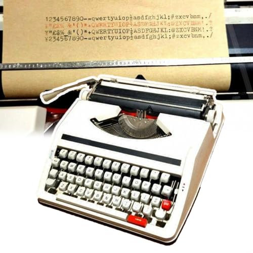 WhAeoy Maschinenschreibmaschine, Altmodische Manuelle Schreibmaschine, Sofortige Inbetriebnahme + Vintage-Stil, Tragbar, Flexible Tasten + Klare Handschrift, Für Kreative Schriftsteller,A