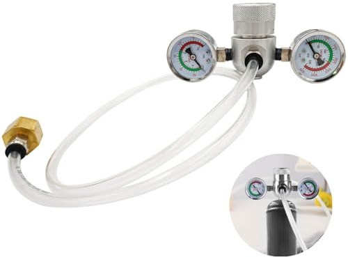 Valve For Whipped Cream Dispensers, Relief Pressure Precision Regulator - Controls Gas Release Accurately And Safely, Compatible With Nitrous Oxide Tanks 0.95L/580G, Includes Hose And Thread Adapter