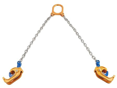 Sollevatore per fusti a catena con botte da 0,5 T, bloccaggio automatico 2 ganci per uso industriale versatile in acciaio legato di sicurezza