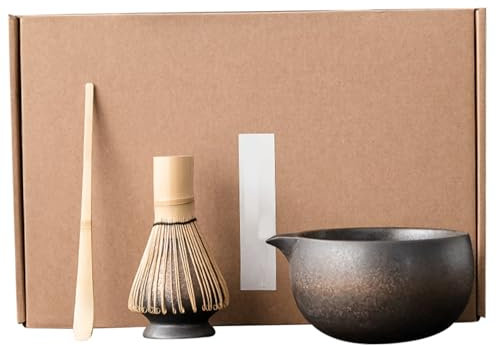 Matcha Set Includes Matcha Whisk, Bowl, Spoon and Whisk Holder Japanese Tea Set Manual Matcha Kit for Tea Lovers, Style2
