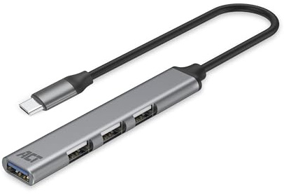 ACT USB C Hub 3.0, 4 Ports, Aluminum, 18cm - AC6425 | für Server, Netzwerk-Switches