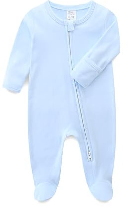 KIDDLETOWN Baby Neonato Pagliaccetto in Cotone Bambino Pigiama Ragazze Ragazzi Tutine, Neonato in Cotone Pagliaccetto Tutina a 2 Vie Cerniera a Piedini Pigiami Interi, Bambino Pigiama