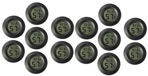 CIYODO 14pièces Mini Hygromètre Thermomètre Numérique Pour Terrarium Mesure De Humidité Température Écran Lcd Portable Et Pratique Pour Reptiles Et Intérieur