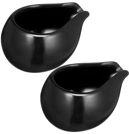 CONGARTENO Set 2 Brocche Latte in Ceramica Con Beccuccio Tondo Contenitori Resistenzi Per Salse Brocche Per Caffè E Panna Ideali Per Uso Domestico E Ristorazione