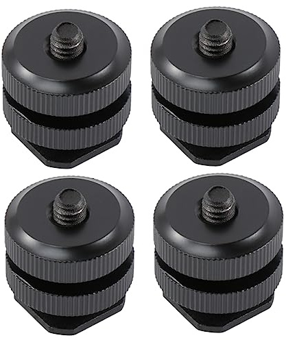 PHENOFICE 4stücke Blitzschuhadapter Aus Aluminiumlegierung Für Kamerahalterung Mit Verstellbaren Muttern Blitzschuhhalterung Und Stativadapter