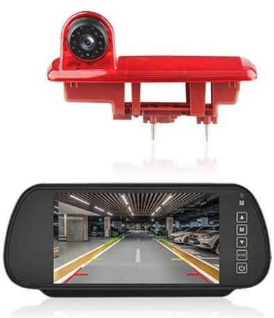 DZSDKHLFJ Rückfahrkamera 7-Zoll-Auto-Rückspiegel-Display Mit Auto-Brems, Parkplatz-Rückfahrkamera, Rückfahrkamera Für Trafic 3 Kameras(Without Bracket)