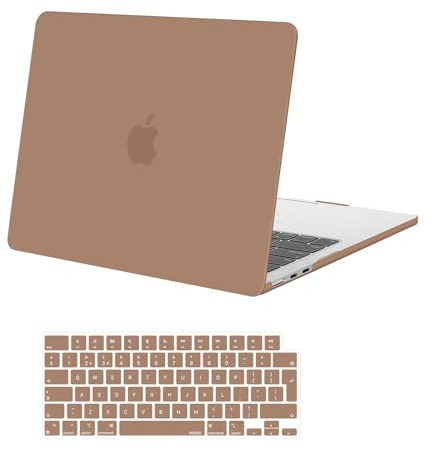MOSISO Compatible with MacBook Air 13 inch Case M4 M3 M2 2025 2024 2023 2022 A3240 A3113 A2681, Hard Shell Cover for MacBook Air 13.6 inch Case Touch ID with Keyboard Cover Skin, Mocha