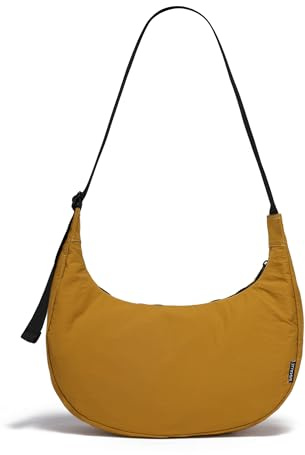 JOLLQUE Nylon Halbmond Crossbody Tasche, leichte Schultertaschen für Frauen Männer, große Casual Knödel Hobo Tasche mit verstellbarem Gurt Plus Größe freundlich