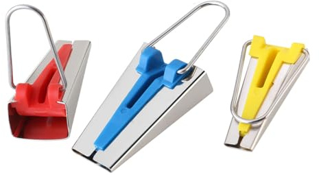 Gadpiparty Schrägbandformer 3 Stück für Näh und Quiltwerkzeuge Stoff Selbstgemacht Bindemaschine mit 12mm 18mm 25mm – Nähzubehör für Quilt Bindungen und Bastelarbeiten