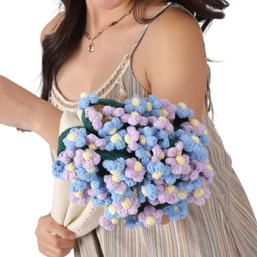 Hattba Bonita manta de ganchillo con diseño de rosas de punto floral para cualquier habitación de tu hogar y regalo de cumpleaños, manta suave y ligera