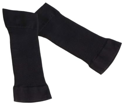 Coderas flexibles ajustables que absorben el sudor, equipo de entrenamiento de ejercicio, resistentes, mangas de brazo con codo, Negro, Talla única