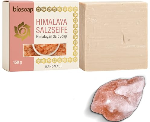 150g Handmade Himalaya Salz - Naturseife – Ohne Plastik – Natürliche Pflege für Haut & Körper, Handseife, Gesichtsseife Und Körperseife- Männer Und Frauen (Himalaya Salz-Seife)