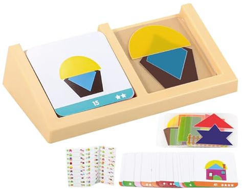 Formenbauspiel – Stapelspielzeug in geometrischen Formen für Kleinkinder, Lernspiel für Kindergarten, Grundschule, Aktivitäten Familie und Haus