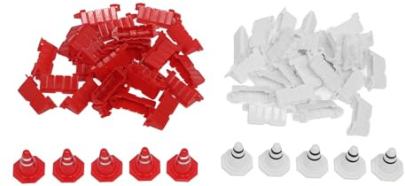 50pcs RC Car Road Ber, Pla Portable Drift Track C, 10pcs RC Traffic Road C for ing, White and Red s with r