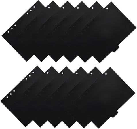 ABOOFAN 12pièces Intercalaires à Onglets Pour Classeur Intercalaires Noirs Pour Cahier Inserts Pour Classeur Avec Onglets Pour Organisation Facile