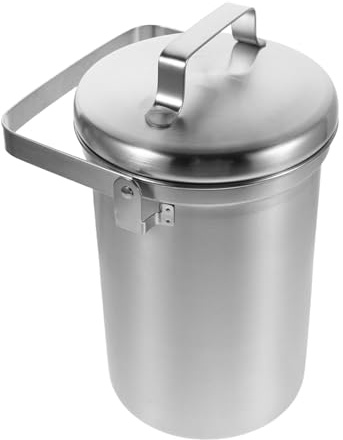 FONDOTIN Contenedor de Compost de Acero Inoxidable Cubo para Encimera de Cocina Bote de Basura con Tapa para Desperdicios de Comida
