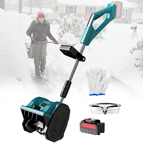 Spazzaneve senza fili Spazzaneve senza fili - Larghezza di sgombero 30 cm, regolazione in 3 direzioni Spazzaneve elettrico con asta telescopica in lega di alluminio, ideale per cortili e vialetti