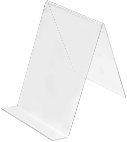 FOMIYES Présentoir à Livres Transparent en Acrylique Épais, Support de Bureau A5 Incliné, Porte-livre sans Bordure, Étagère Légère et Solide pour Bibliothèque, Librairie, Rangement
