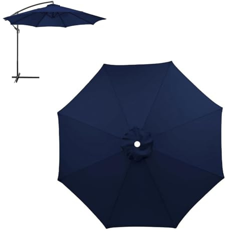 Telo di ricambio per ombrellone 8 Braccia, Copertura sostitutiva per ombrellone Giardino Anti-UV Ricambio per ombrellones decentrato per Piscina Spiaggia Esterno(Navy blue,4 m/8 ribs)