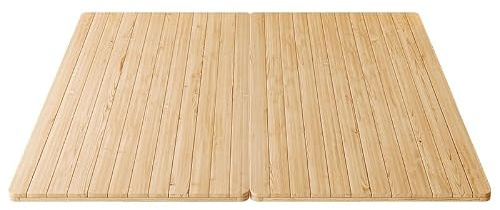 Fällbar sängbräda i massivt trä, förstärkt köldesign, 2 stödbrädor med hård ram, multifunktionell sovmatta, 180 x 200 cm, lamellträ sängbräda
