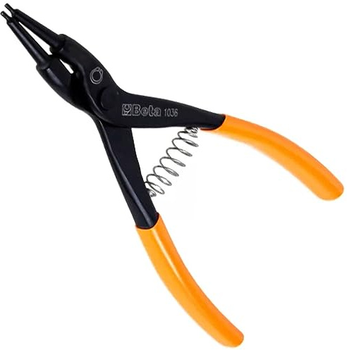 BETA - Pinza Becchi Diritti per Anelli Seeger Esterni su Alberi con Manici in PVC Antiscivolo, Pinza Professionale per Montaggio e Smontaggio Anelli Elastici Officina Meccanica, 225 mm, 1036 225