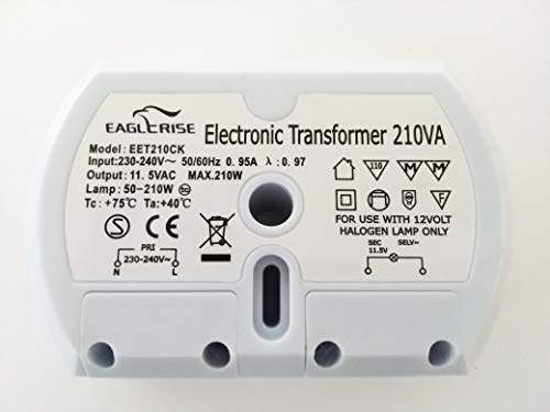 Eaglerise Juego 160cs Transformador halógeno semicircular, 50 – 160 W, también como repuesto para hierro Núcleo Transformador