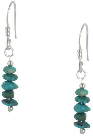 Silverly Türkis Ohrringe | Edelstein 925 Silber Tropfen Ohrringe | Sterling Silber Ohrringe für Frauen Baumelnd | Grün-Blaue Perlen-Ohrhänger | Lange Ohrringe | Damen Ohrringe für Durchstochene Ohren