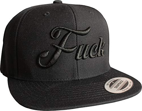 Baddery Cap Flexfit Snapback - „Fuck“ - 3D Stick | Urban Streetwear Kappe für Herren & Damen