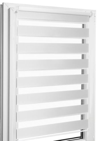 Home-Vision Premium DuoRollo Klemmfix ohne Bohren Weiß B85 x H220cm | Doppelrollo mit Klemmträgern für Fenster & Türen Lichtschutz Tag & Nacht Rollos einfache Montage