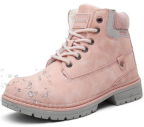 Botas de Invierno Hombre Mujer Botines de Nieve, Rosa, 41
