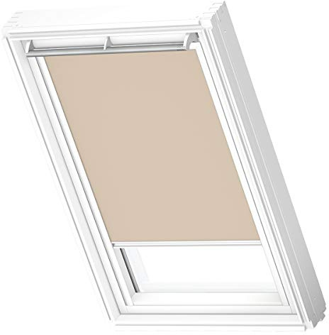 VELUX Roof Window Blackout Blind, White Guide Rail, U08, UK38, Sand | Standard 100 by OEKO-TEX® certified. Smooth Adjust