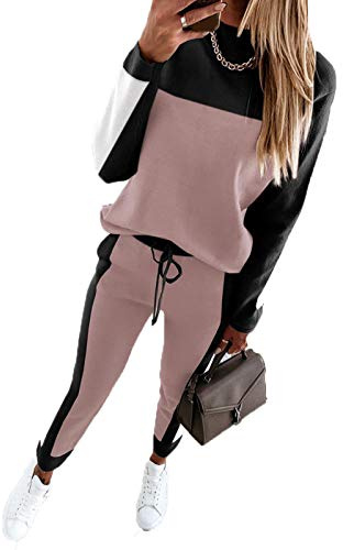 babao Survêtement à Manches Longues pour Femmes imprimé Ensemble de Costume de Jogging Complet Tenue d'entraînement de Gymnastique Combishort vêtements de détente Sweat-Shirt Ensemble