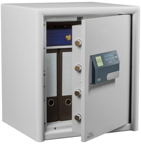 Burg Wächter Möbeltresor mit Zahlencode und Fingerprint-Modul, Dual Safe, Sicherheitsstufe S2, Feuergeschützt, Widerstandsgrad LFS 30, VdS-geprüft, 50,0 l, 77,0 kg, DS 445 E FP, grau, Grey, 50 Liter