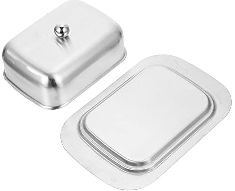 Cabilock 1 Pc Caja De Mantequilla De Acero Inoxidable Contenedor De Queso Plato De Mantequilla Francesa Fuente De Mantequilla Plato De Queso Acero Inoxidable 201 Combinación Antiguo