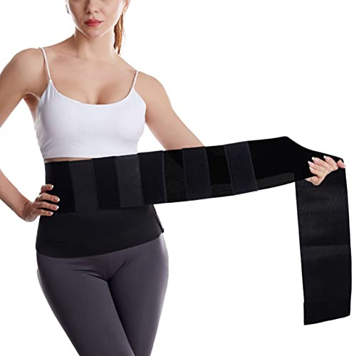 Dam midjetränare, midjetränare magbälte sport korsett korsett korsett midjeformare svettbälte fitness bastubälte för midja trimmer magbälte, svart, 4 meters