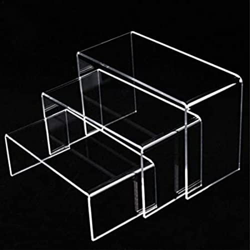 Generico Alzatina alzate Tavolino Espositore in PMMA CRYLUX COLATO personalizzata profondità 10cm Alzata Trasparente Spessore 5mm dolci Cupcake e Banchi Gioielli Vetrine (30, 15)