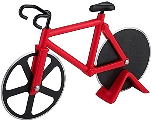 TSTSM Cortador de Pizza de Bicicleta de Acero Inoxidable Cuchillo de Pastel Herramienta de horneado de Rueda de Pizza de encimera Creativa-Red