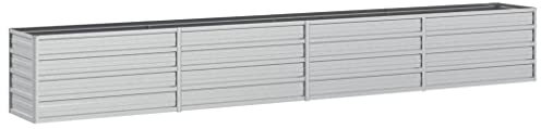 vidaXL Letto Rialzato Giardino 320x40x45 cm in Acciaio Zincato Argento