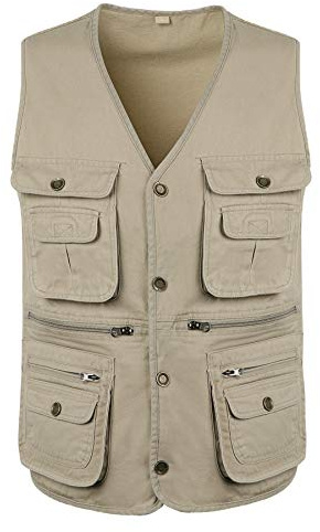 Btmpmcs Mens Casual Fishing Vest Multi Pocket Utility Gilet Outdoor Work Safari Hiking Travel Photo Waistcoat Breathable Cotton Sleeveless Jacket